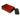 Red extruded aluminum enclosure with removable plastic end